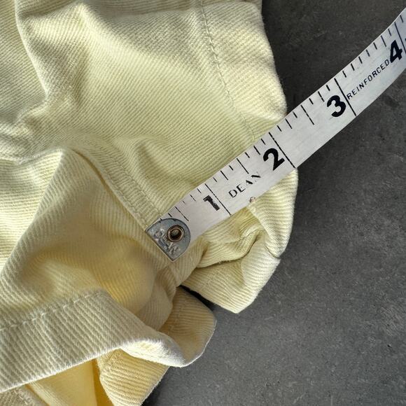 Vintage Y2K 90's Guess USA High Waisted Pale Yellow Mini Shorts 26 - Picture 6 of 6